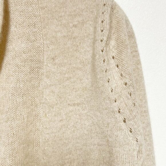 New Banana Republic 100% Cashmere open front Cardigan cream Sz S Petite - Picture 3 of 5